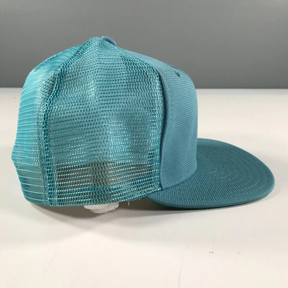 Vintage Light Blue Trucker Hat Boys Youth Size Mesh Back New Era Pro Model